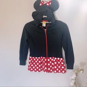 Girl’s Disney Red Polka Dot Minnie Mouse Hoodie Jacket with Ears